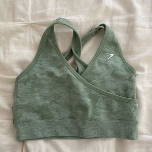 Sage Green Camo Sports Bra